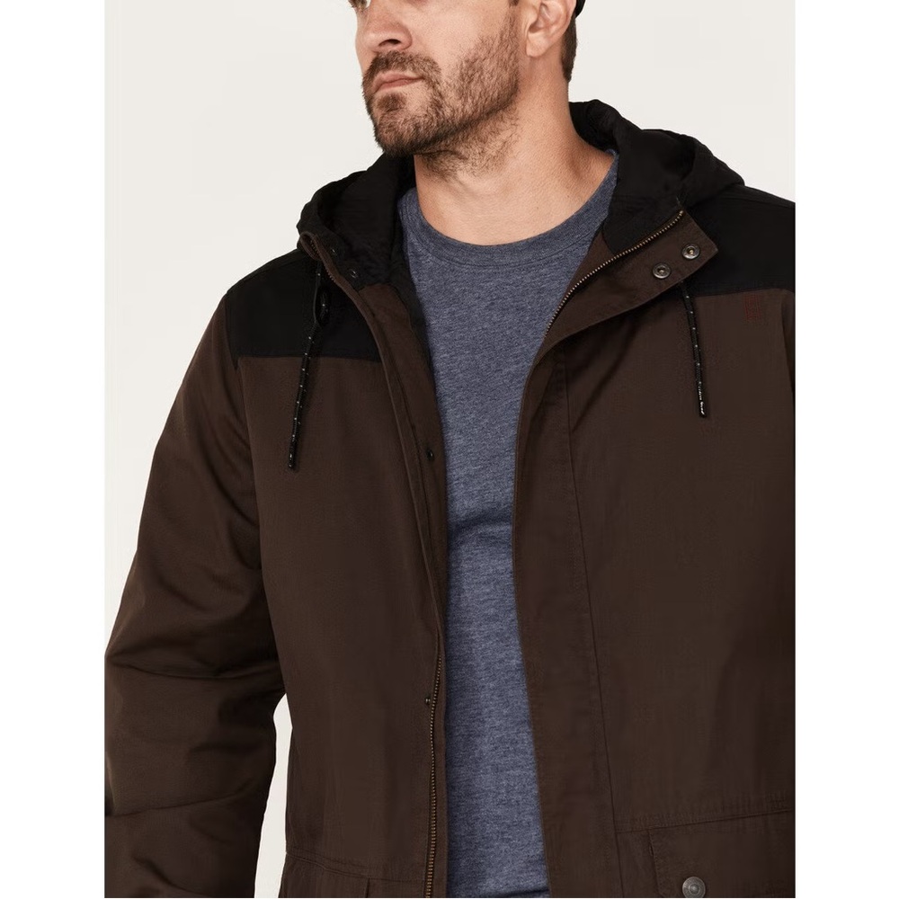 BROTHERS AND SONS MEN'S WAXED CANVAS CRUISER HOODED JACKET - Picture 2 of 7
